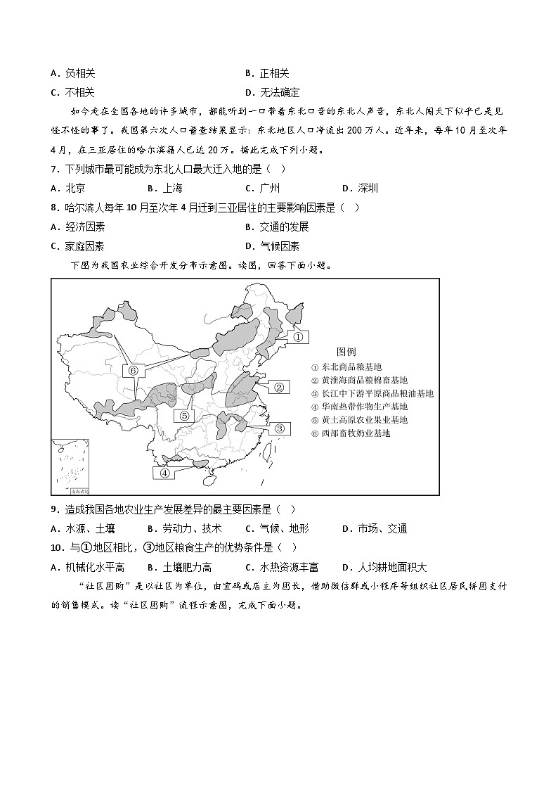 【期末模拟提升卷】——2022-2023学年高一年级地理下学期期末模拟测试卷(中图版2019必修第二册)(原卷版)第3页