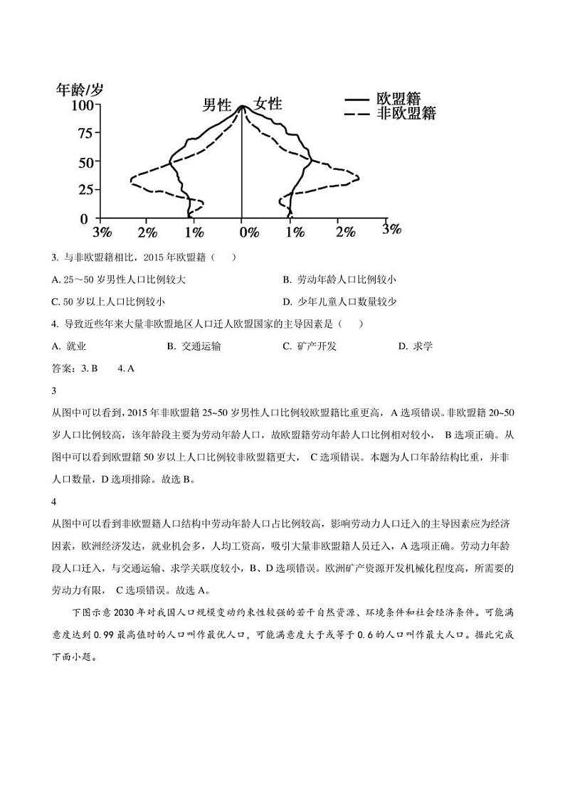 陕西省渭南市白水县部分学校2021-2022学年高一下学期期末质量检测地理试卷(含解析)第2页
