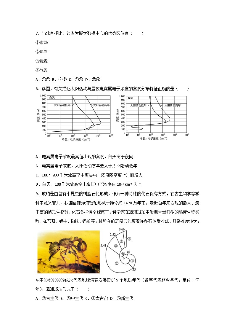 江苏省苏州市相城区陆慕高级中学2021-2022学年高一上学期期中调研地理试卷第3页