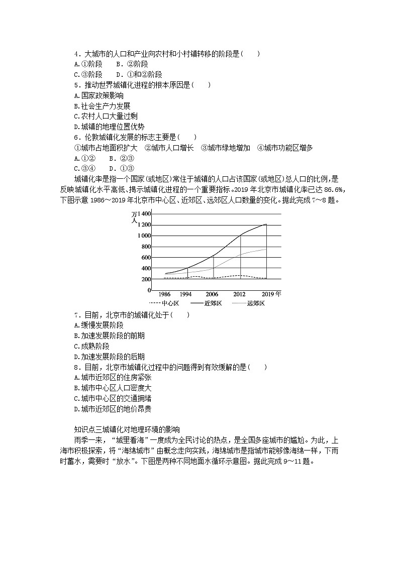 2023版新教材高中地理第二章城镇和乡村第三节城镇化进程及其影响课时作业湘教版必修第二册02