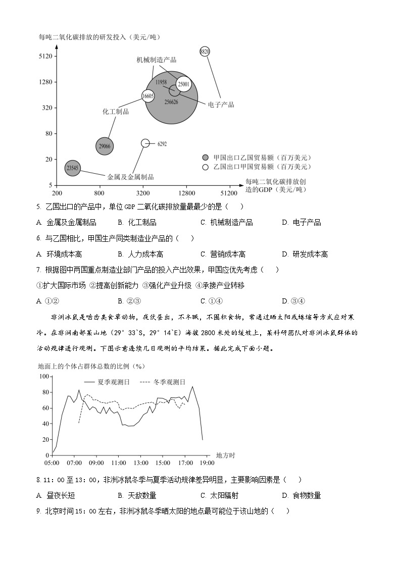 2023年新高考湖南省地理高考真题及答案解析02