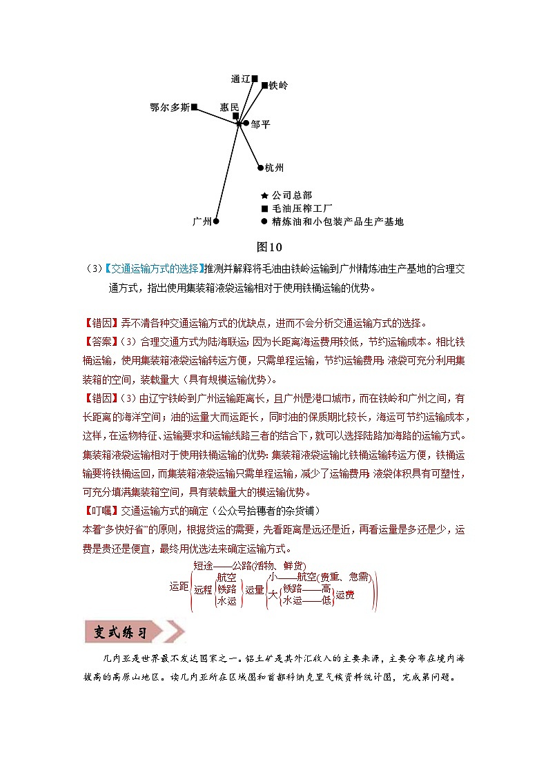 易错点11 交通运输与区域发展-备战2022年高考地理考试易错题(解析版)第2页