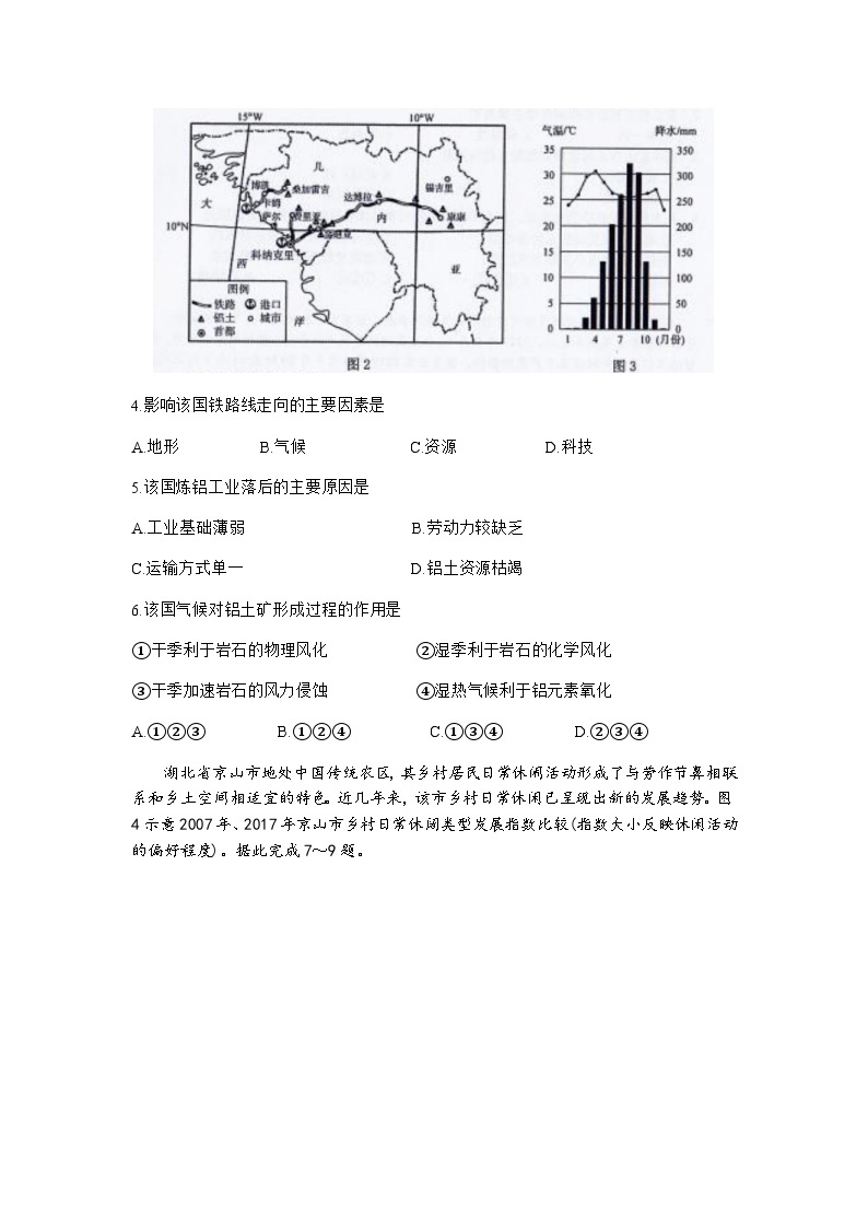 2022-2023学年湖北省普通高中学业水平选择性考试模拟地理试题含答案03