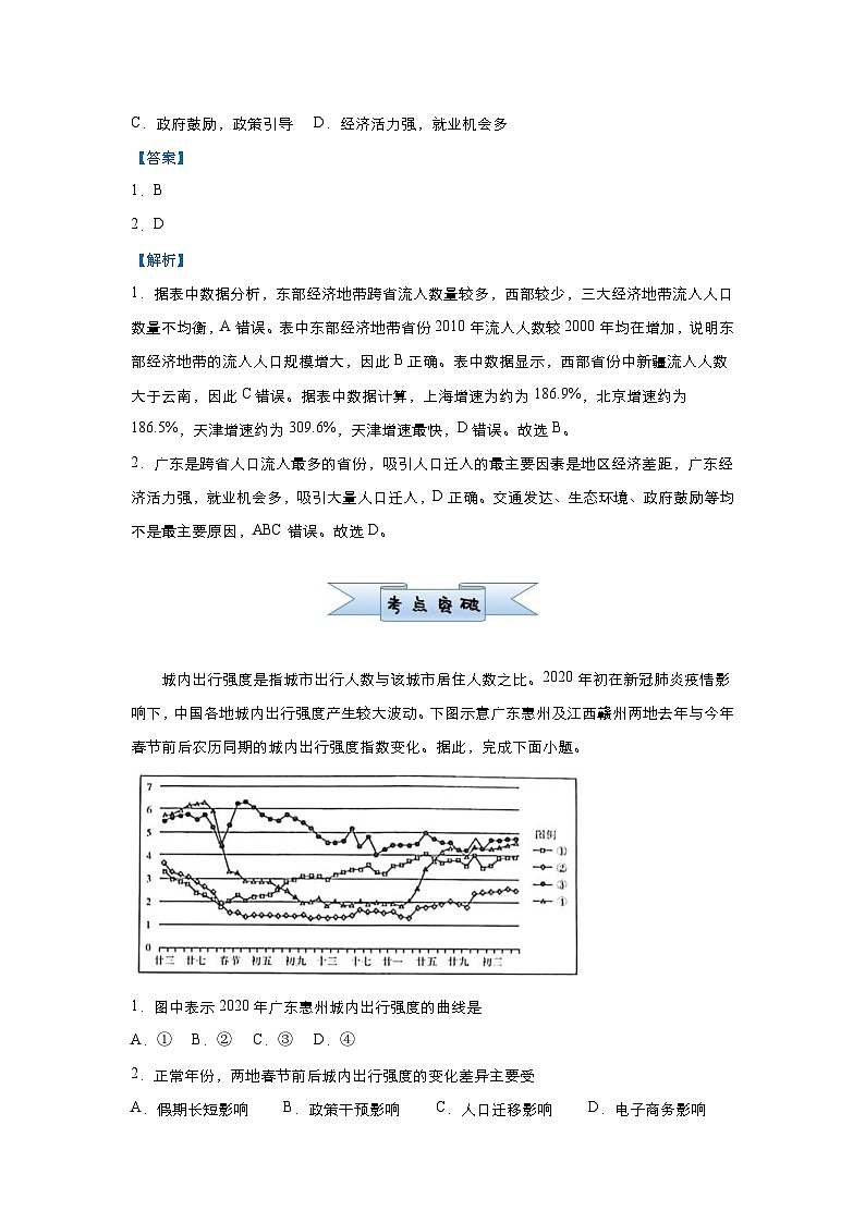 (新高考)高考地理二轮复习小题必练12 人口迁移(含解析)第2页