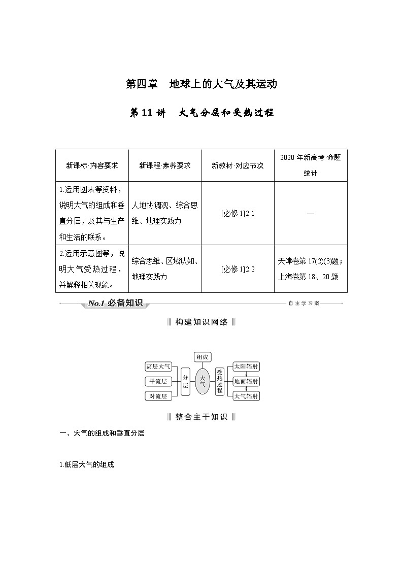(新高考)高考地理一轮复习精品讲与练第11讲 大气分层和受热过程 (含详解)第1页