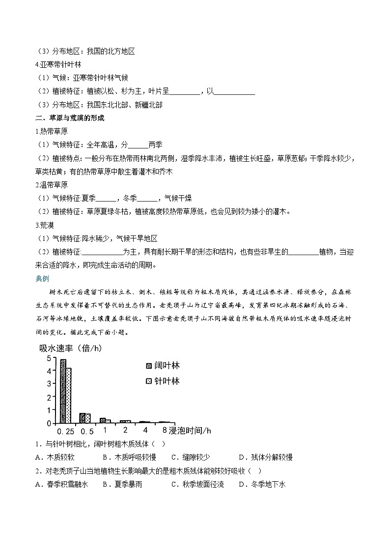 【暑假初升高】人教版地理九年级(升高一)暑假预习-(必修1)第13讲 植被 讲学案03
