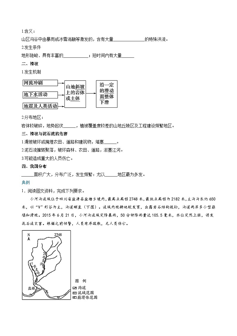 第16讲 地质灾害-【暑假自学课】2023年新高一地理暑假精品课(人教版2019必修第一册)原卷版第3页