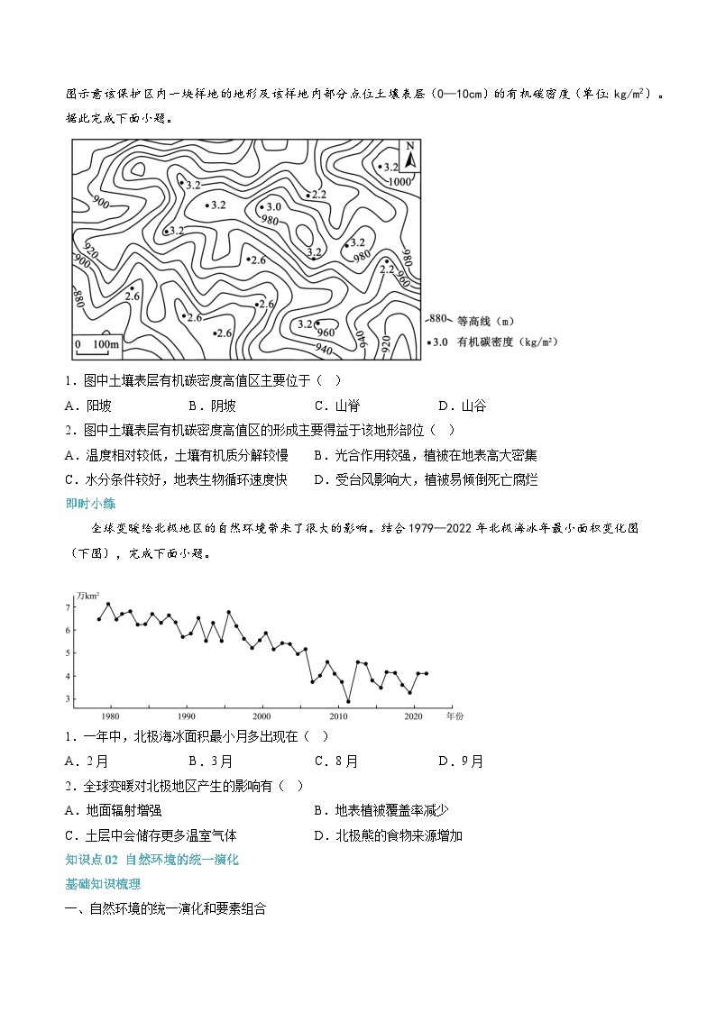 【暑假提升】人教版2019地理高一（升高二）暑假预习-（选修1）第12讲 自然环境的整体性  讲学案02