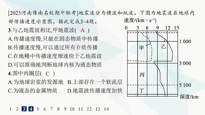 人教版高中地理必修第一冊(cè)第1章宇宙中的地球第4節(jié)地球的圈層結(jié)構(gòu)分層作業(yè)課件第5頁(yè)