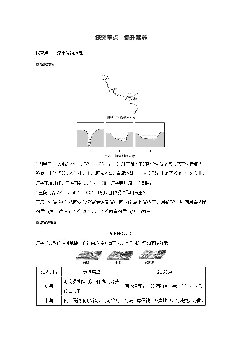 (新教材)地理必修1湘教版教案第二章 第一节 流水地貌第3页