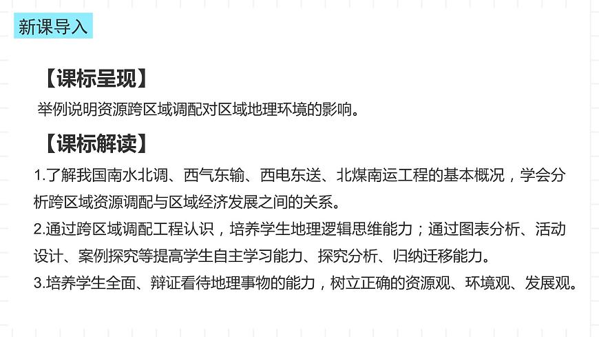 湘教版地理高中選擇性必修二 3.2《資源跨區(qū)域調(diào)配對(duì)區(qū)域發(fā)展的影響》課件第3頁(yè)