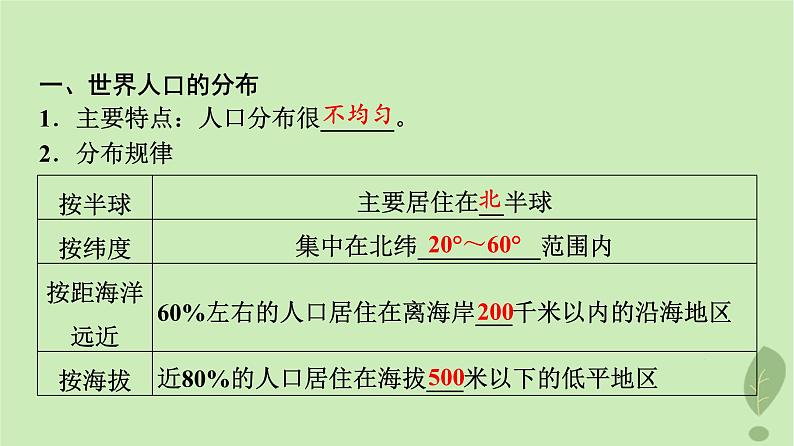 2024版高考地理一轮总复习第7章人口第1节人口分布人口容量课件第3页