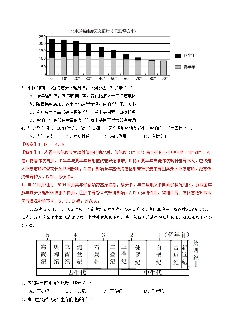 地理（全国通用）03-2023年秋季高一入学分班考试模拟卷（4份打包，原卷版+答题卡+解析版）02