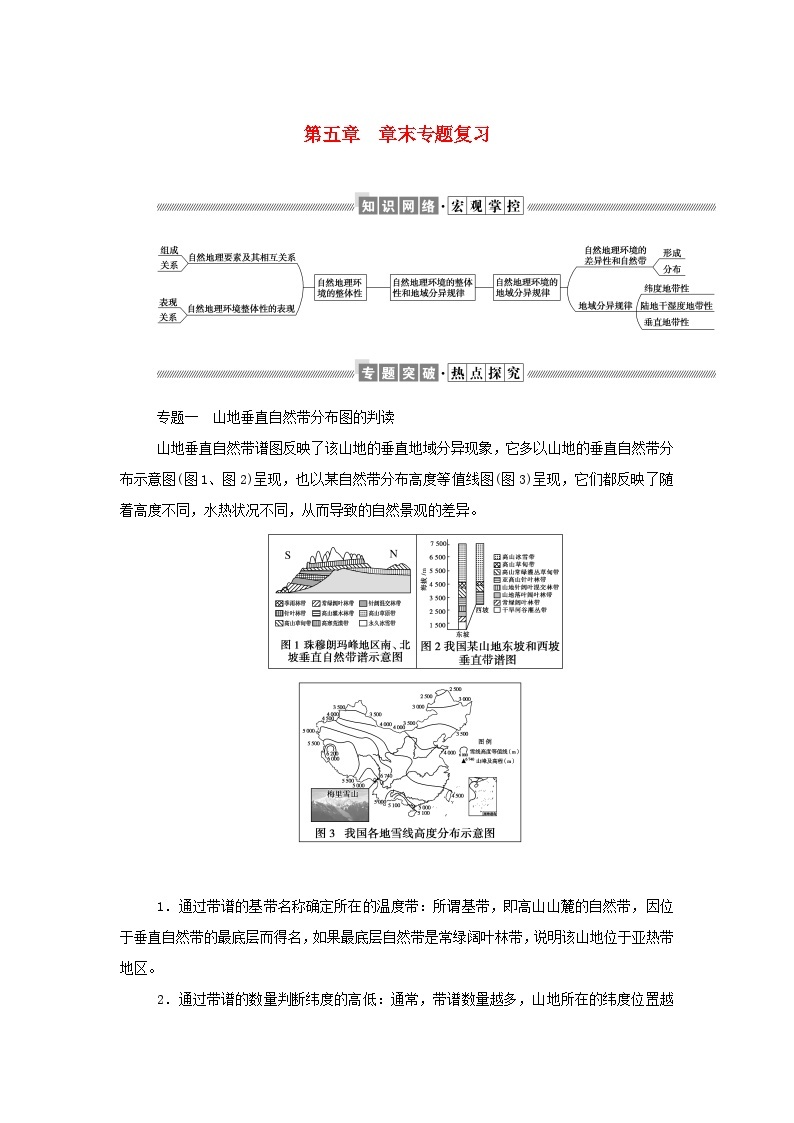 中图版2019 新教材高中地理 选修一 第五章自然地理环境的整体性和地域分异规律学案（3份打包）01