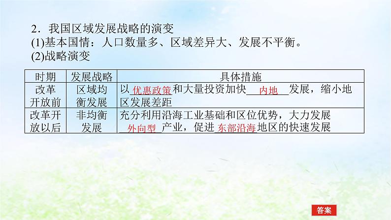 2024版新教材高考地理全程一轮总复习第二部分人文地理第十四章区域发展战略第66课时我国区域发展战略课件湘教版第5页