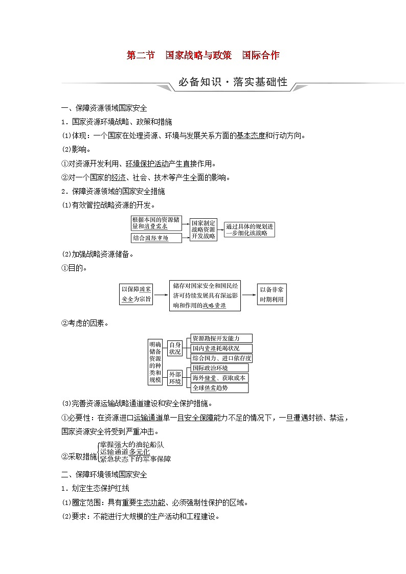 2024版高考地理一轮总复习第19章保障国家安全的资源环境战略与行动第2节国家战略与政策国际合作教师用书第1页