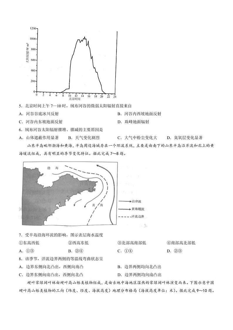 广东省衡水金卷2024届高三上学期摸底联考地理第2页