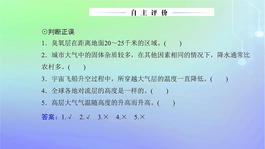 新教材2023高中地理第二章自然地理要素及現(xiàn)象第二節(jié)大氣的組成與垂直分層課件中圖版必修第一冊第6頁