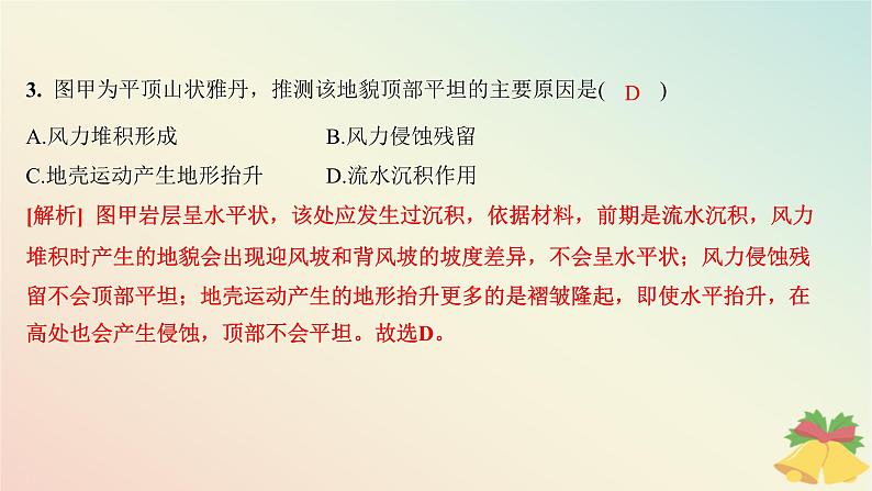 江苏专版2023_2024学年新教材高中地理第二章岩石圈与地表形态第二节地表形态的变化第二课时外力作用与地表形态分层作业课件湘教版选择性必修1第7页