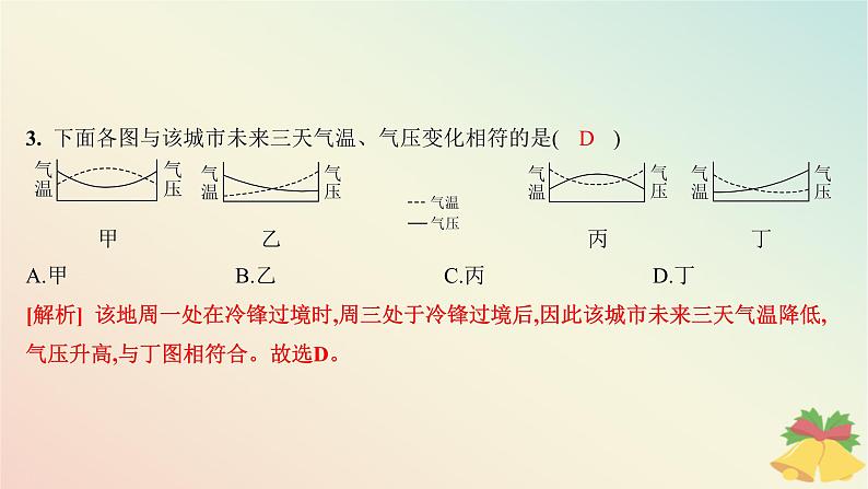 江苏专版2023_2024学年新教材高中地理第三章大气的运动第三节天气系统分层作业课件湘教版选择性必修105