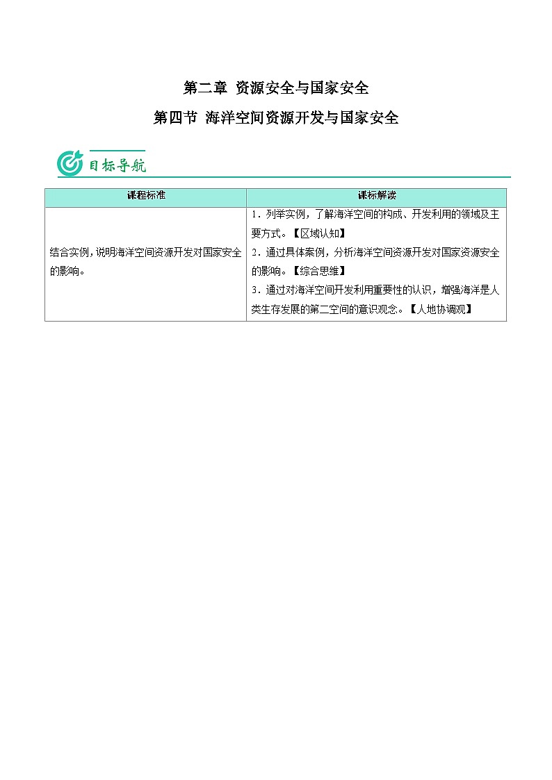 2.4 海洋空间资源开发与国家安全-【学生版】2023年高二地理同步精品讲义(选择性必修3)第1页