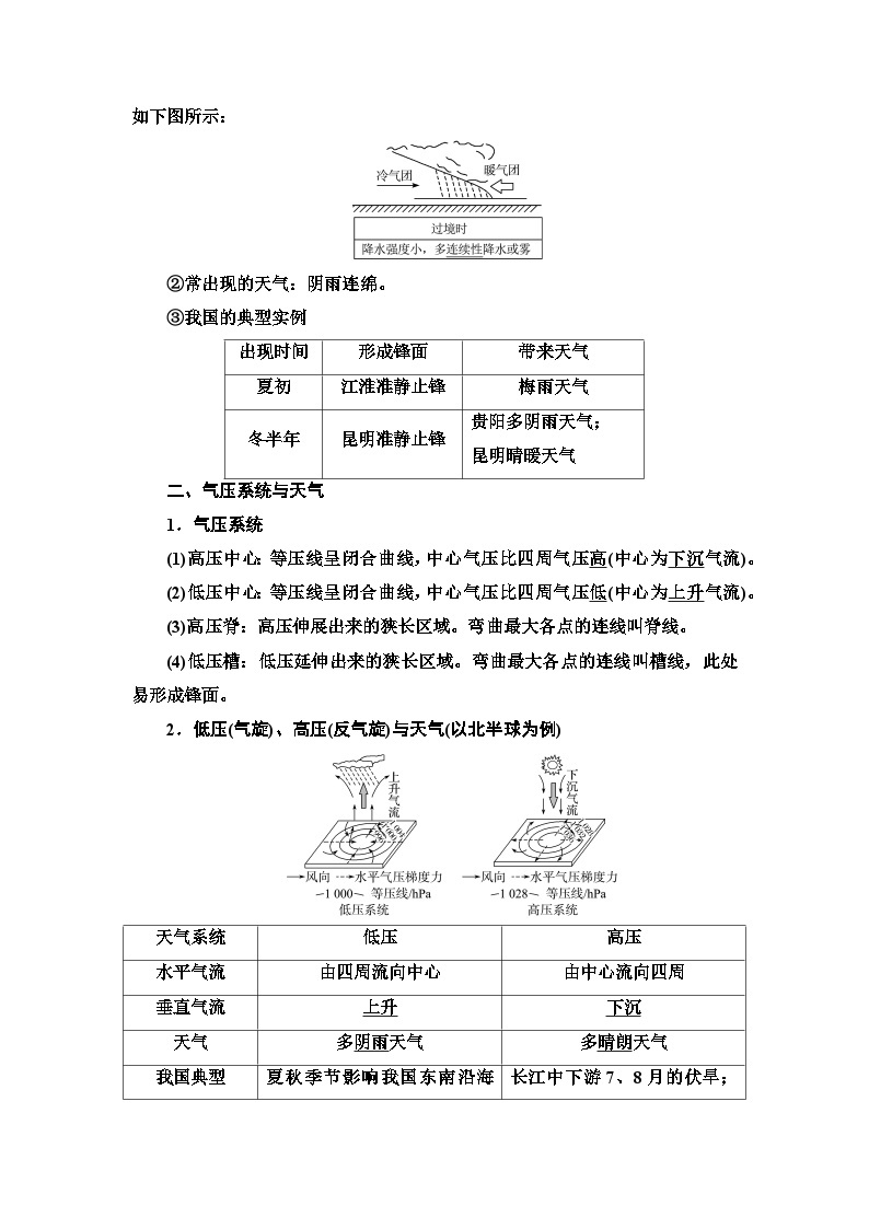 高考地理一轮复习第2章第3节常见天气系统学案02