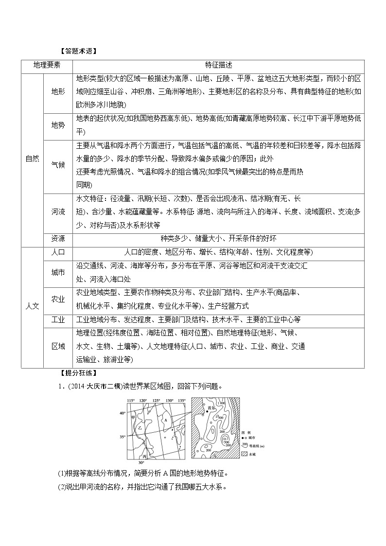 2024届高考地理二轮复习——七类综合题答题思维02