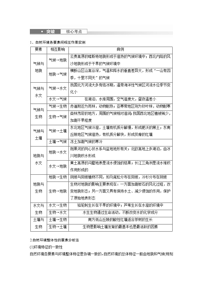 (人教版)新高考地理一轮复习课时精品学案 第1部分 第6章 第1讲 课时37 整体性(含解析)02