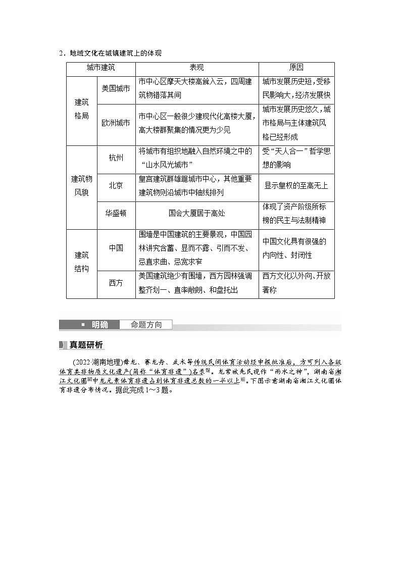 (人教版)新高考地理一轮复习课时精品学案 第2部分 第2章 课时46 地域文化与城乡景观(含解析)第3页