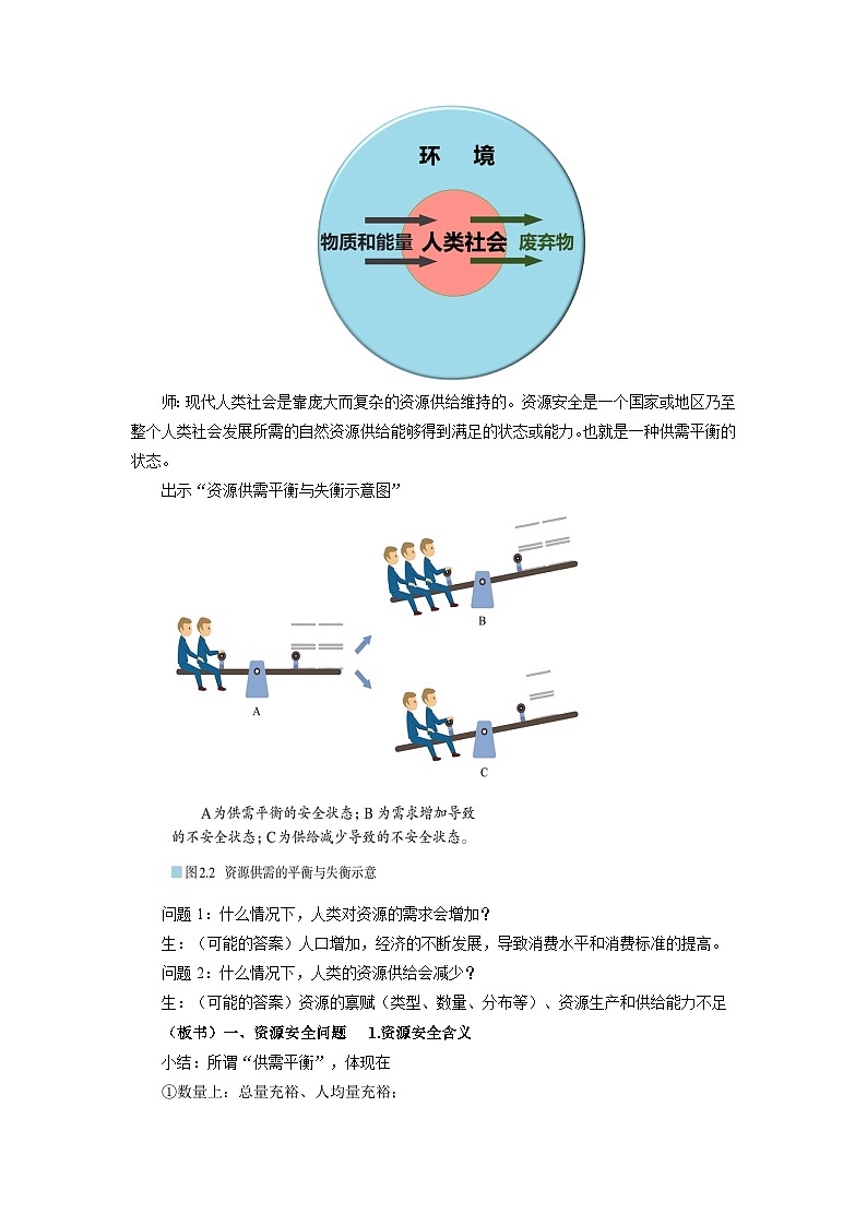 2.1资源安全对国家安全的影响学案 高中地理人教版(2019)选择性必修302