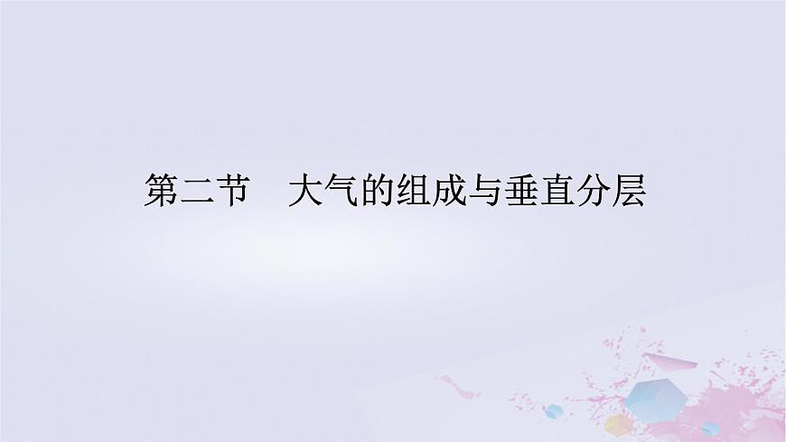 2024版新教材高中地理第二章自然地理要素及現(xiàn)象2.2大氣的組成與垂直分層課件中圖版必修第一冊第1頁