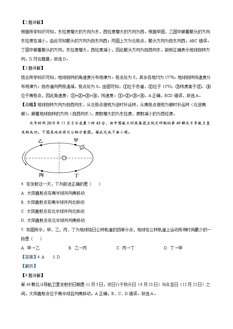 甘肃省兰州市教育局第四片区联考2023-2024学年高二上学期期中地理试题 Word版含解析02
