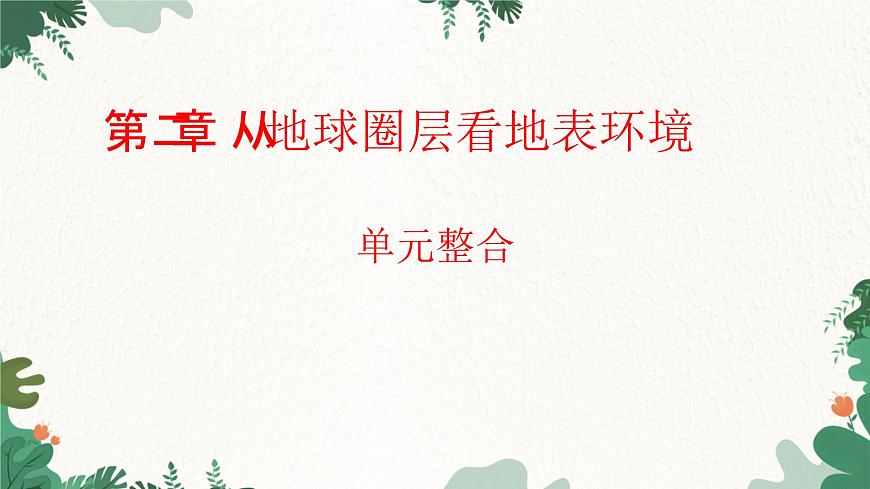 高中地理魯教版（2019）必修一 第二單元 從地球圈層看地表環(huán)境復(fù)習(xí)與測試 課件第1頁