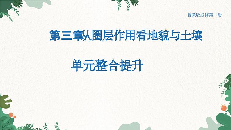 高中地理鲁教版(2019)必修一 第三单元 从圈层作用看地貌与土壤 课件01