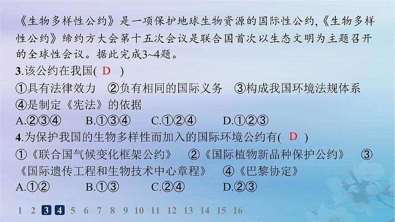 新教材2023_2024学年高中地理第4章保障国家安全的资源环境战略与行动第3节国际合作分层作业课件新人教版选择性必修3第5页