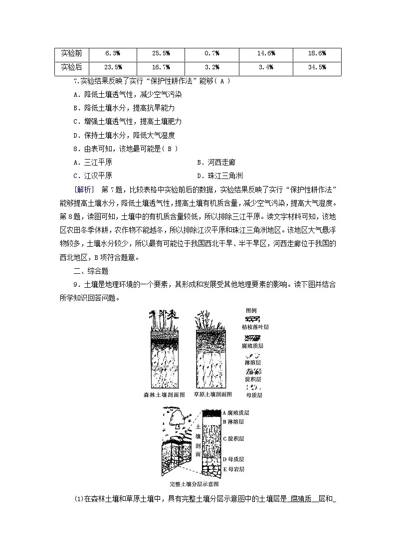 新教材適用2023_2024學(xué)年高中地理第5章植被與土壤第2節(jié)土壤課時作業(yè)新人教版必修第一冊第3頁