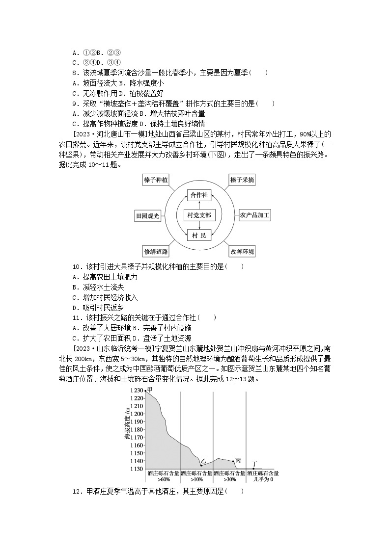 新教材2024高考地理二轮专题复习单元综合提升练7农业生产与粮食安全02