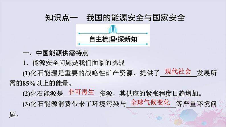 新教材适用2023_2024学年高中地理第2章资源安全与国家安全第2节中国的能源安全课件新人教版选择性必修307