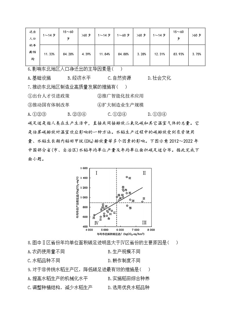河南省郑州市宇华实验学校2023-2024学年高三上学期1月期末考试地理试卷(Word版附解析)第3页