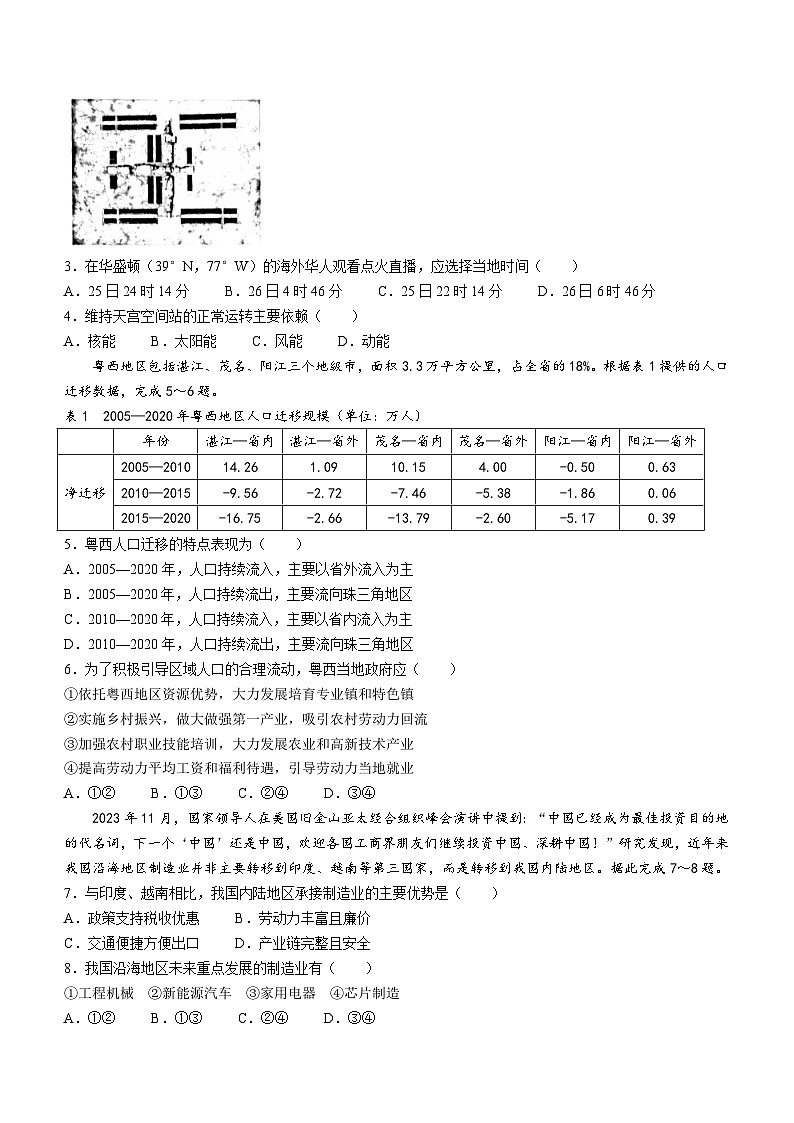 2024屆廣東省茂名市高考一模地理試題第2頁