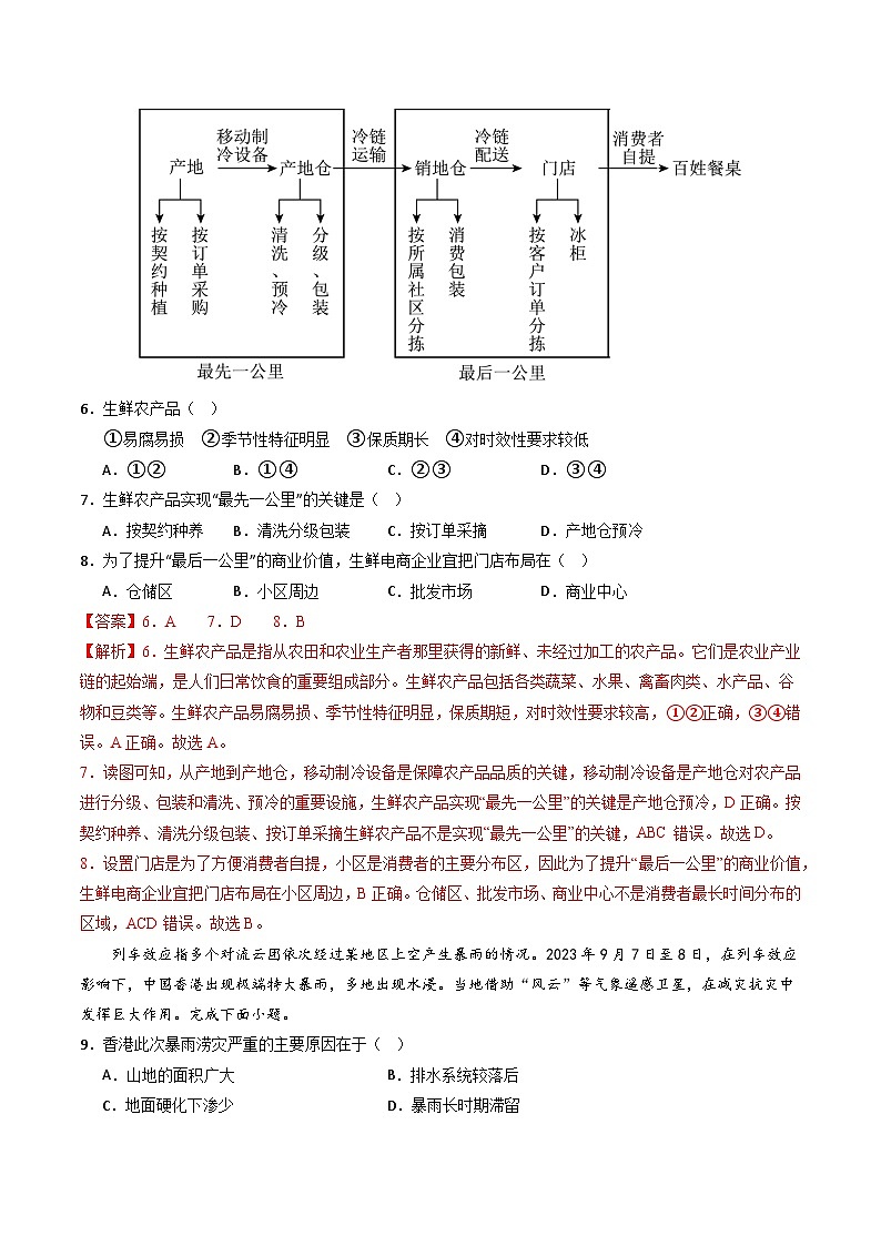 高考模擬卷（二）-備戰(zhàn)2024年高考地理階段性模擬仿真沖刺卷（浙江專(zhuān)用）（解析版）第3頁(yè)