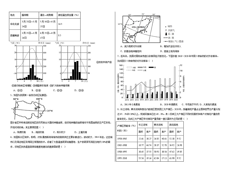 3.1农业区位因素及其变化同步练习第2页