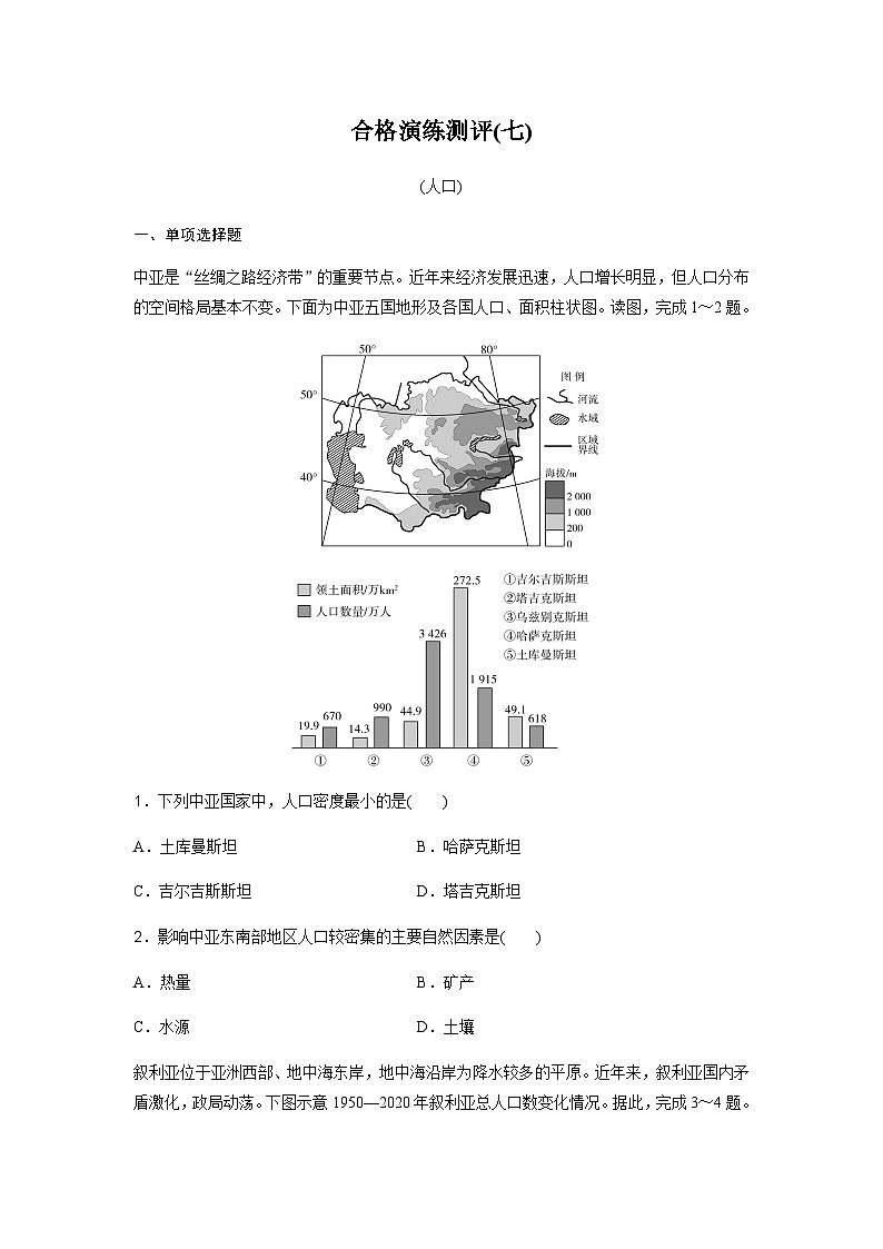 高中地理学业水平复习合格演练测评(七)含答案01