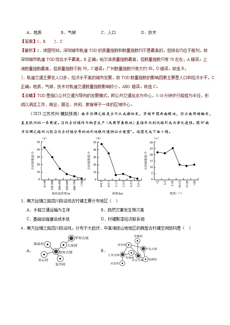 专题11 交通运输布局与区域发展(测试卷)(解析版)第2页