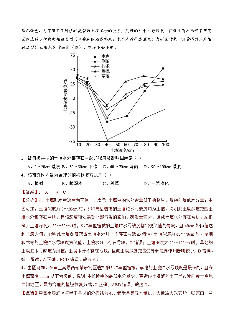(新高考)高考地理二轮复习专题06 自然地理环境的整体性与差异性(含生物与环境、冻土)(练习)(教师版)第2页