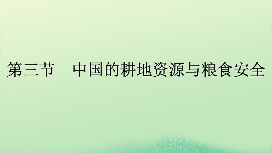 2024春高中地理第2章資源安全與國家安全第3節(jié)中國的耕地資源與糧食安全課件（人教版選擇性必修3）第1頁