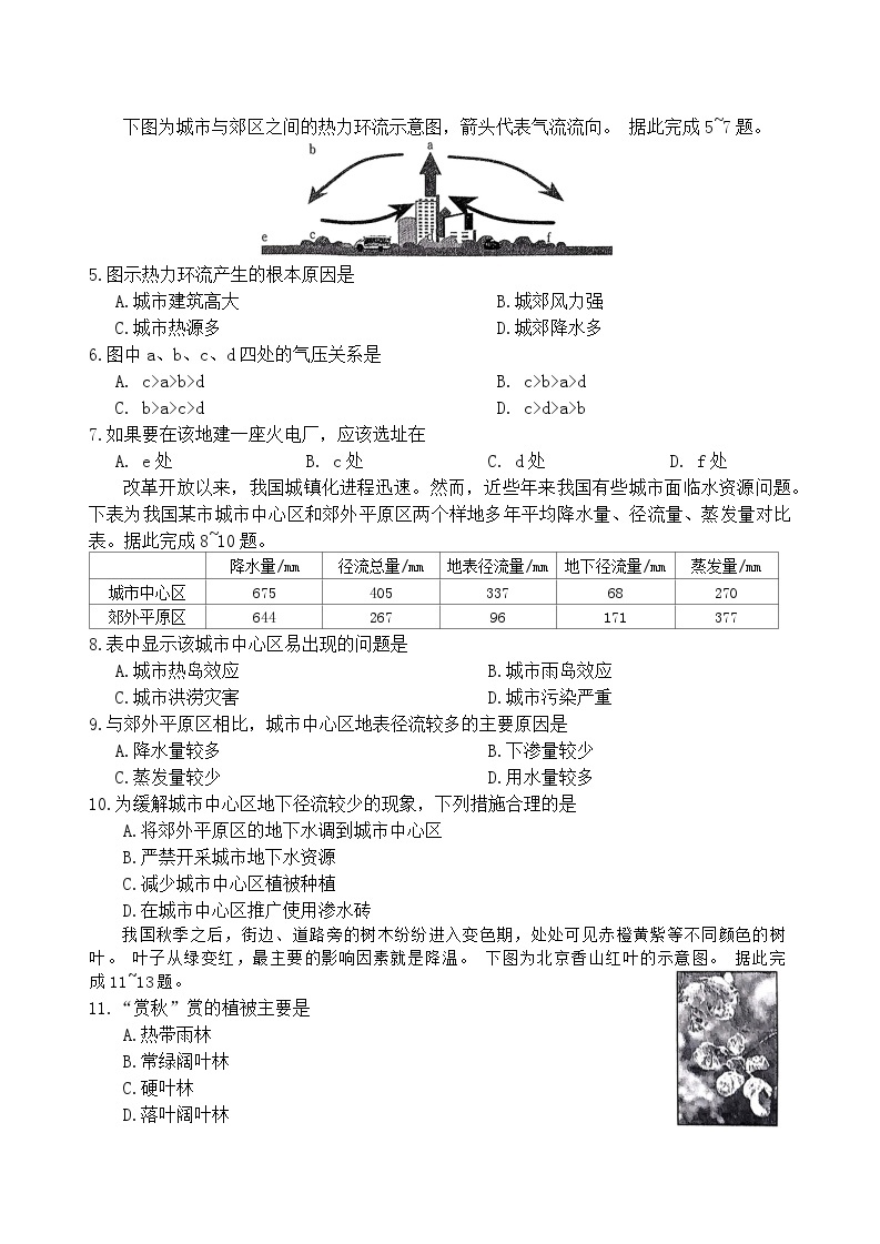 河南省优质高中2023-2024学年高一下学期2月开学考试地理试卷（Word版附答案）02