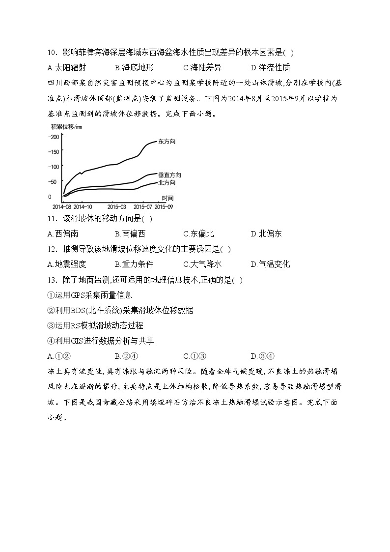 重庆市2023-2024学年高一下学期开学学业质量联合调研地理试卷(含答案)03