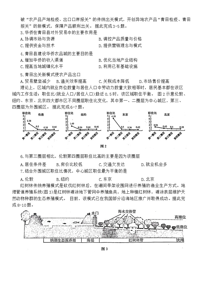 山东省济宁市2024届高三下学期3月一模考试地理试卷(Word版附答案)02