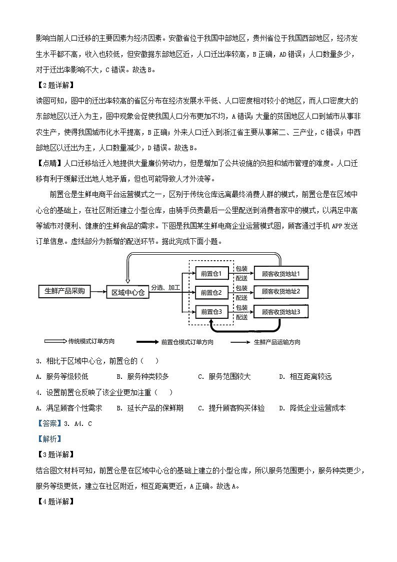 山西省运城市2023_2024学年高三地理上学期摸底调研测试试题含解析第2页